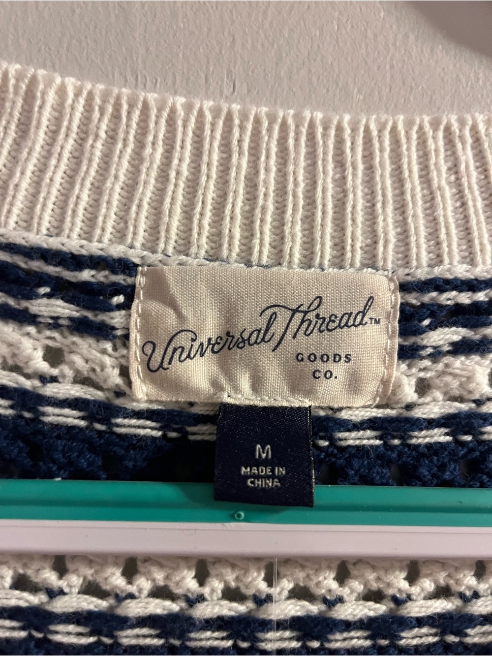Universal Thread Navy and White Striped Short-Sleeve Cardigan - Picture 3 of 5